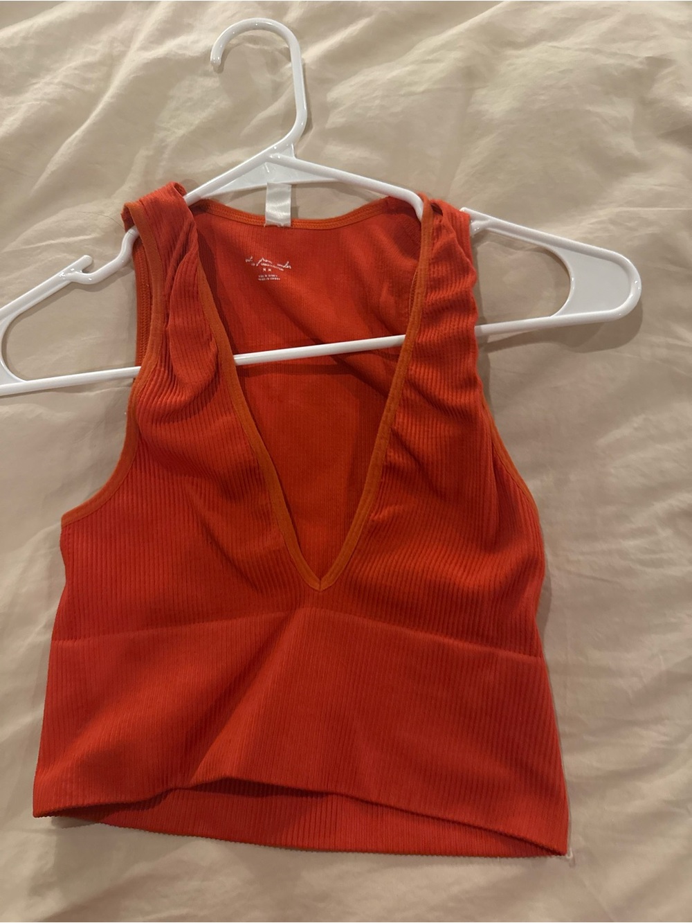 Urban outfitters medium orange coral cropped tank